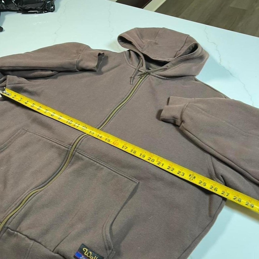Walls Zero Zone Vintage Brown Thermal Lined Full Zip Workwear Hoodie Jacket - Picture 5 of 6